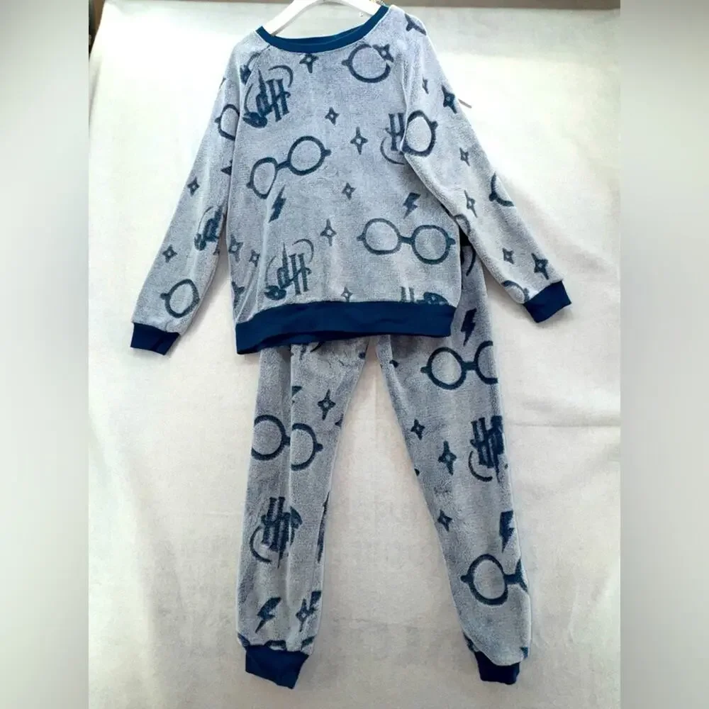 EUC Wizarding World of Harry Potter Women’s 2pc Fleece Pajama Set Blue Small